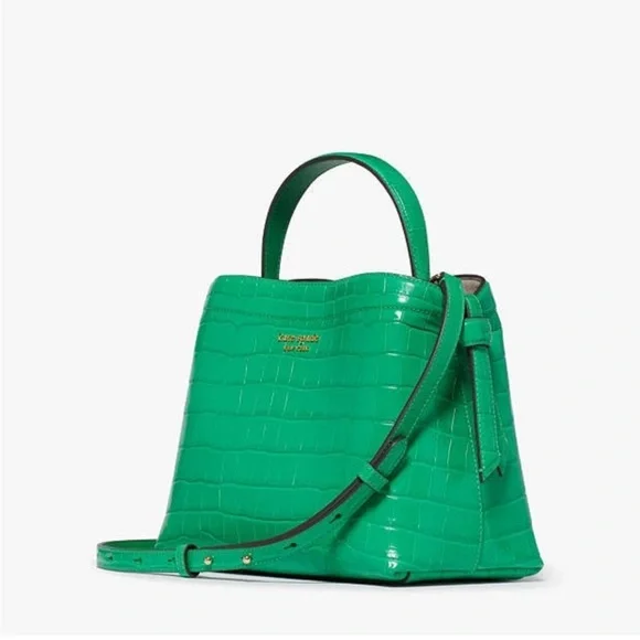 Kate Spade Knot Croc Embossed Leather Satchel - Picture 4 of 5
